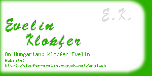 evelin klopfer business card